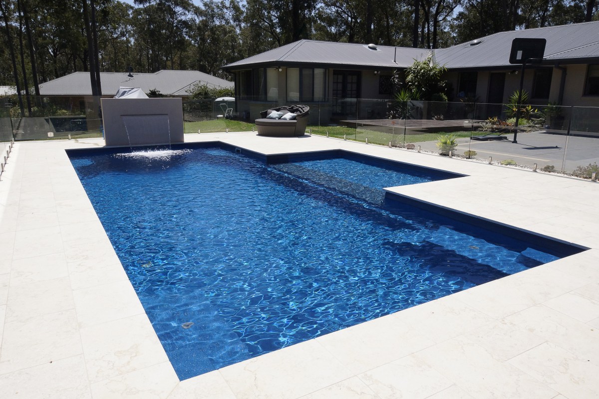 Compass Pools Australia X Trainer 10.2m Pacific with beach water feature Compass Pools Newcastle